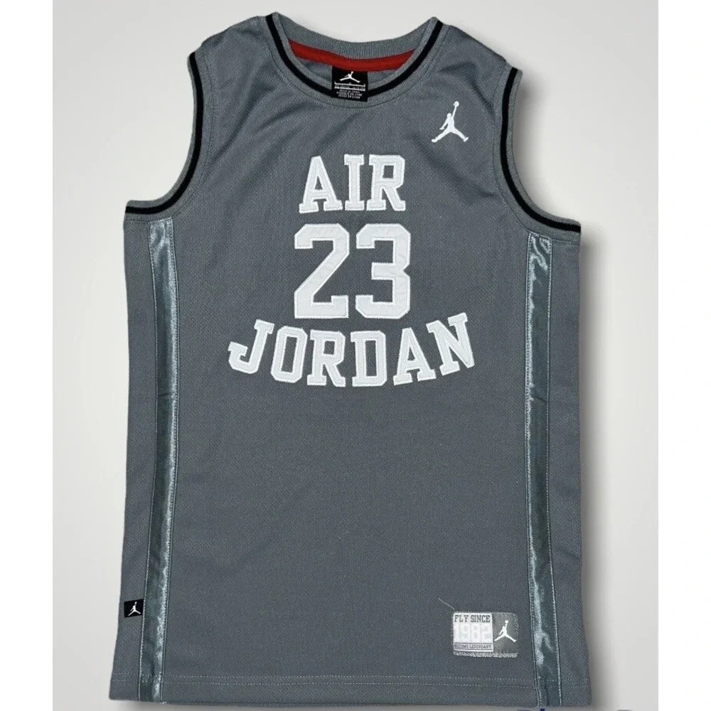 Air Jordan 23 Juniors Boys 12 13 Gray White Tank Top Size Large